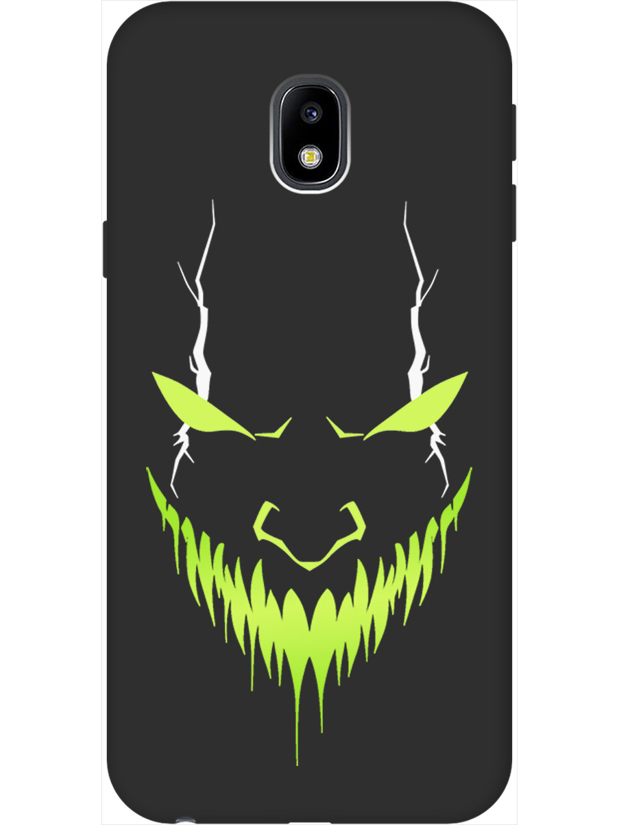 

Силиконовый чехол на Samsung Galaxy J3 (2017) с принтом "Evil Face" матовый черный, Черный;белый;зеленый, 713722251