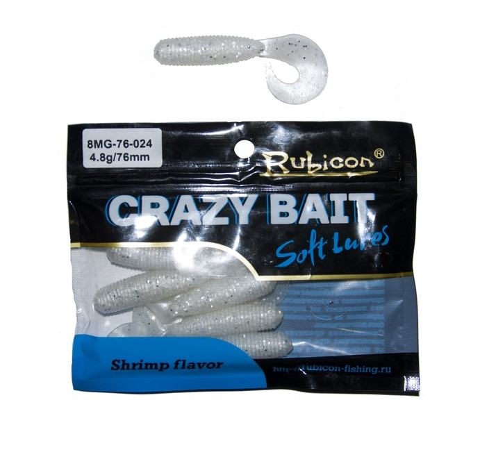 

Силиконовая приманка Rubicon Crazy Bait 76 мм, 024, 6 шт., Серебристый, Crazy Bait