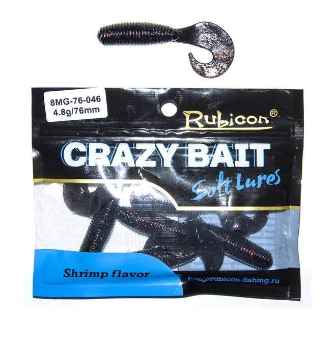 

Силиконовая приманка Rubicon Crazy Bait 76 мм, 046, 6 шт., Черный, Crazy Bait