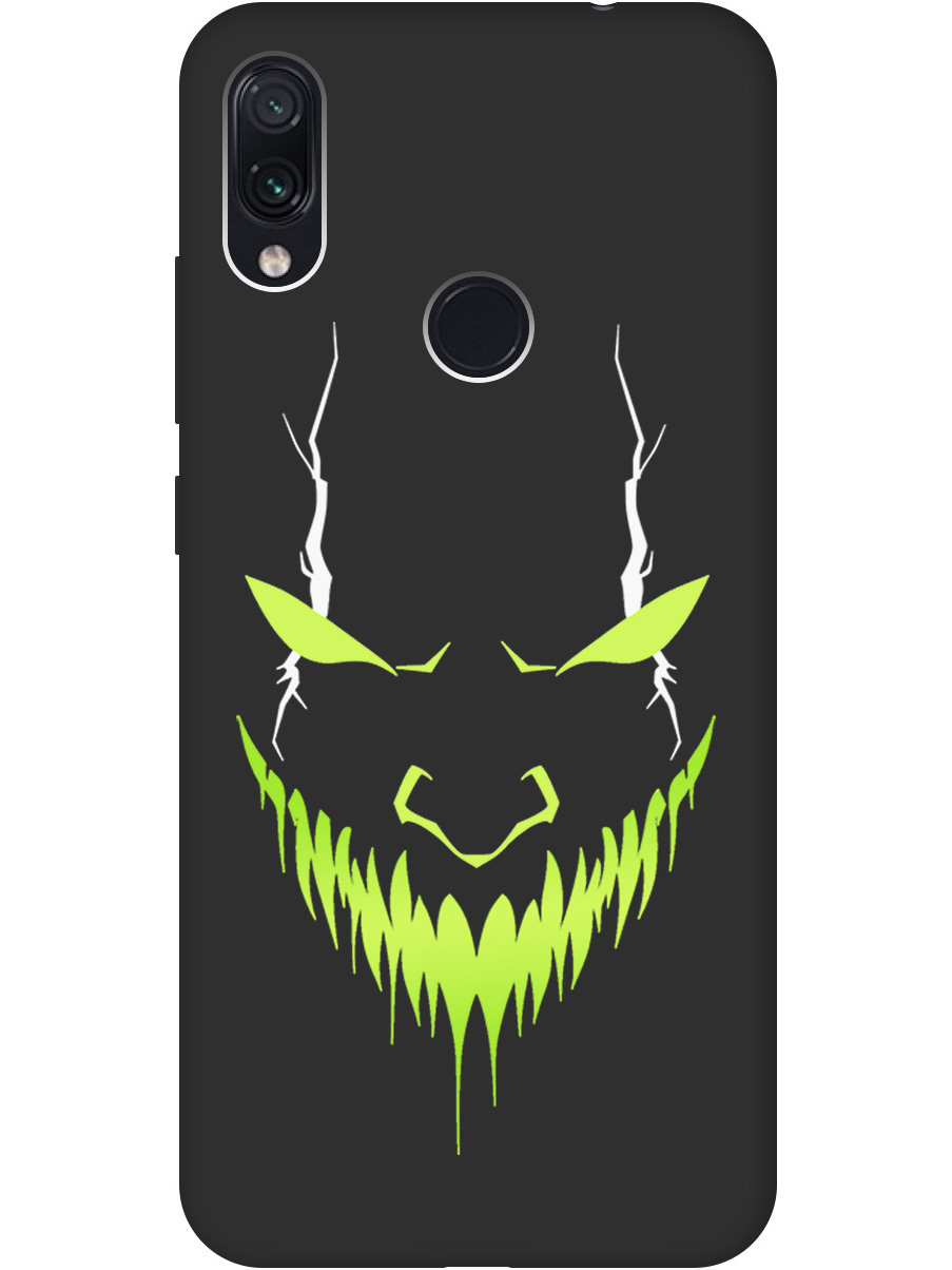 

Силиконовый чехол на Xiaomi Redmi Note 7/Note 7 Pro с принтом "Evil Face" матовый черный, Черный;белый;зеленый, 720434951