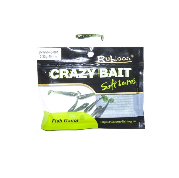 

Силиконовая приманка Rubicon Crazy Bait 40 мм, 001, 10 шт., Зеленый, Crazy Bait