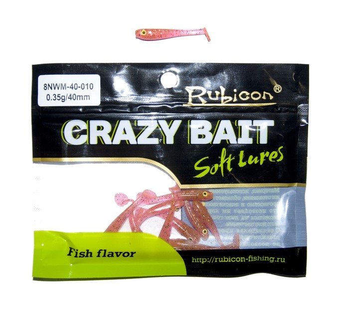 

Силиконовая приманка Rubicon Crazy Bait 40 мм, 010, 10 шт., Розовый, Crazy Bait