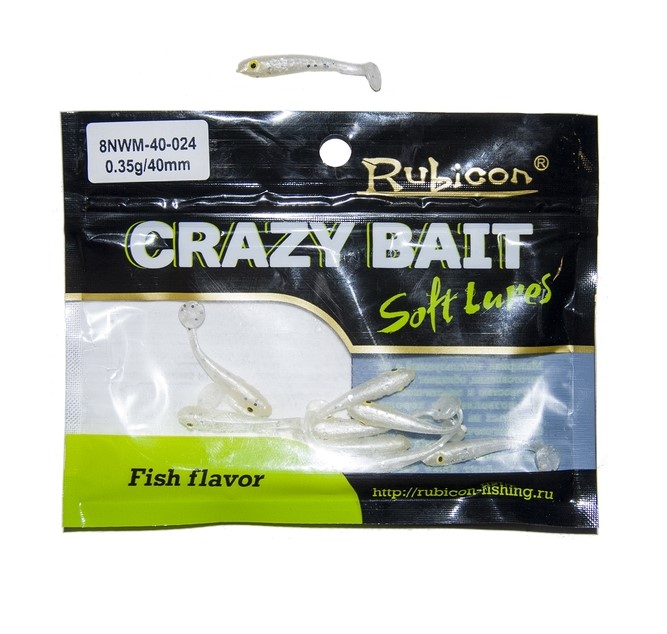 

Силиконовая приманка Rubicon Crazy Bait 40 мм, 024, 10 шт., Белый, Crazy Bait