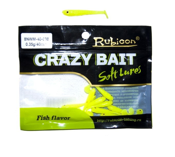 

Силиконовая приманка Rubicon Crazy Bait 40 мм, 038, 10 шт., Желтый, Crazy Bait