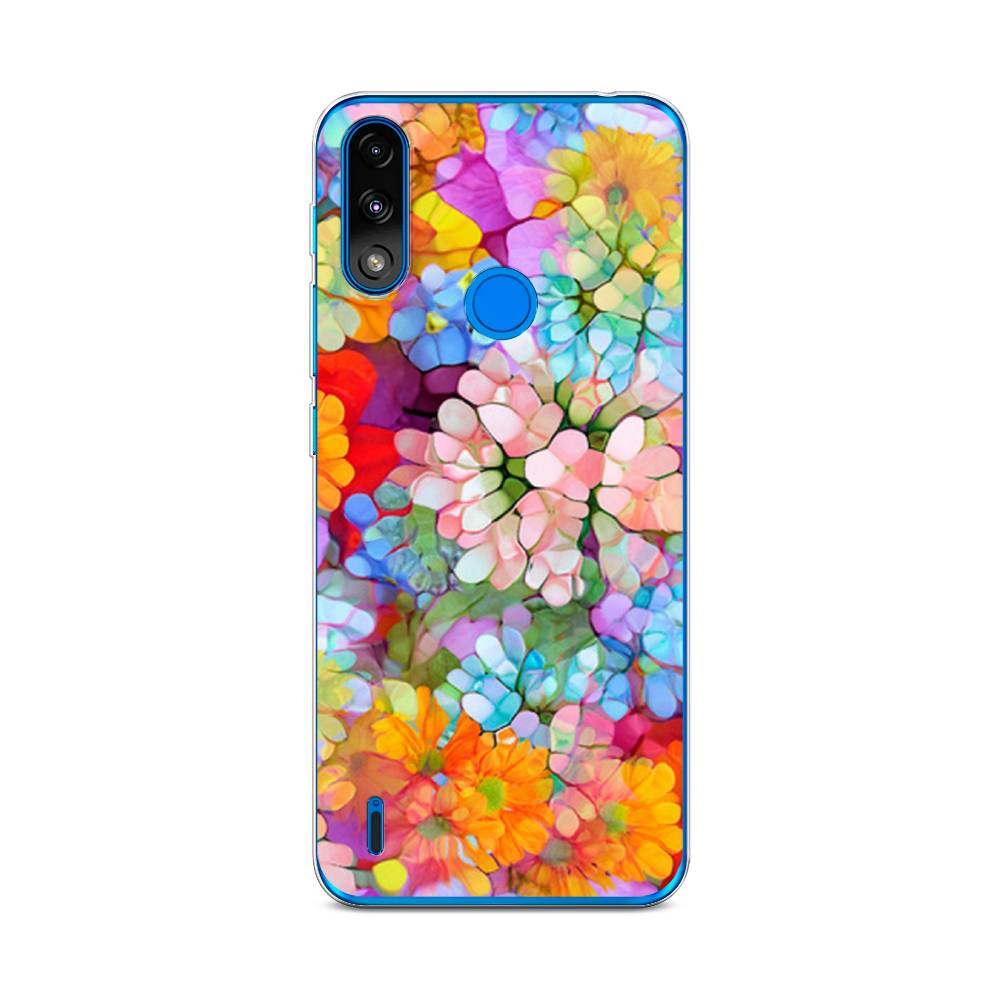 

Чехол на Lenovo K13/Motorola Moto E7 Power "Цветы витраж", Оранжевый;розовый;голубой, 113050-3