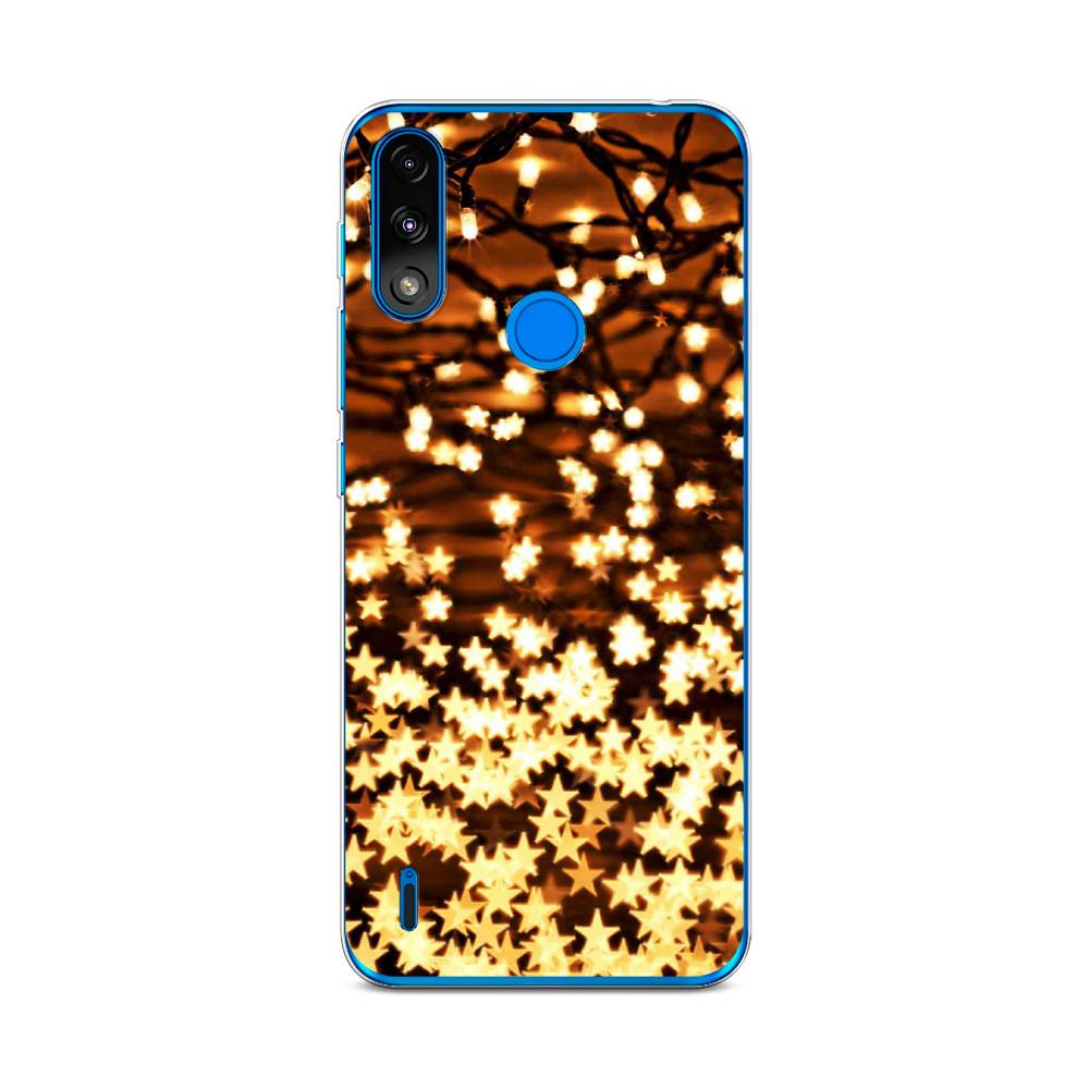 

Чехол на Lenovo K13/Motorola Moto E7 Power "Новогодняя гирлянда", Золотистый, 113050-5