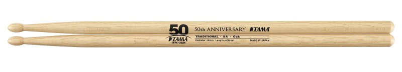 

TAMA 5A-50TH 50TH LIMITED DRUMSTICKS, барабанные палочки из дуба с деревянным наконечником, TAMA 5A-50TH 50TH LIMITED DRUMSTICKS