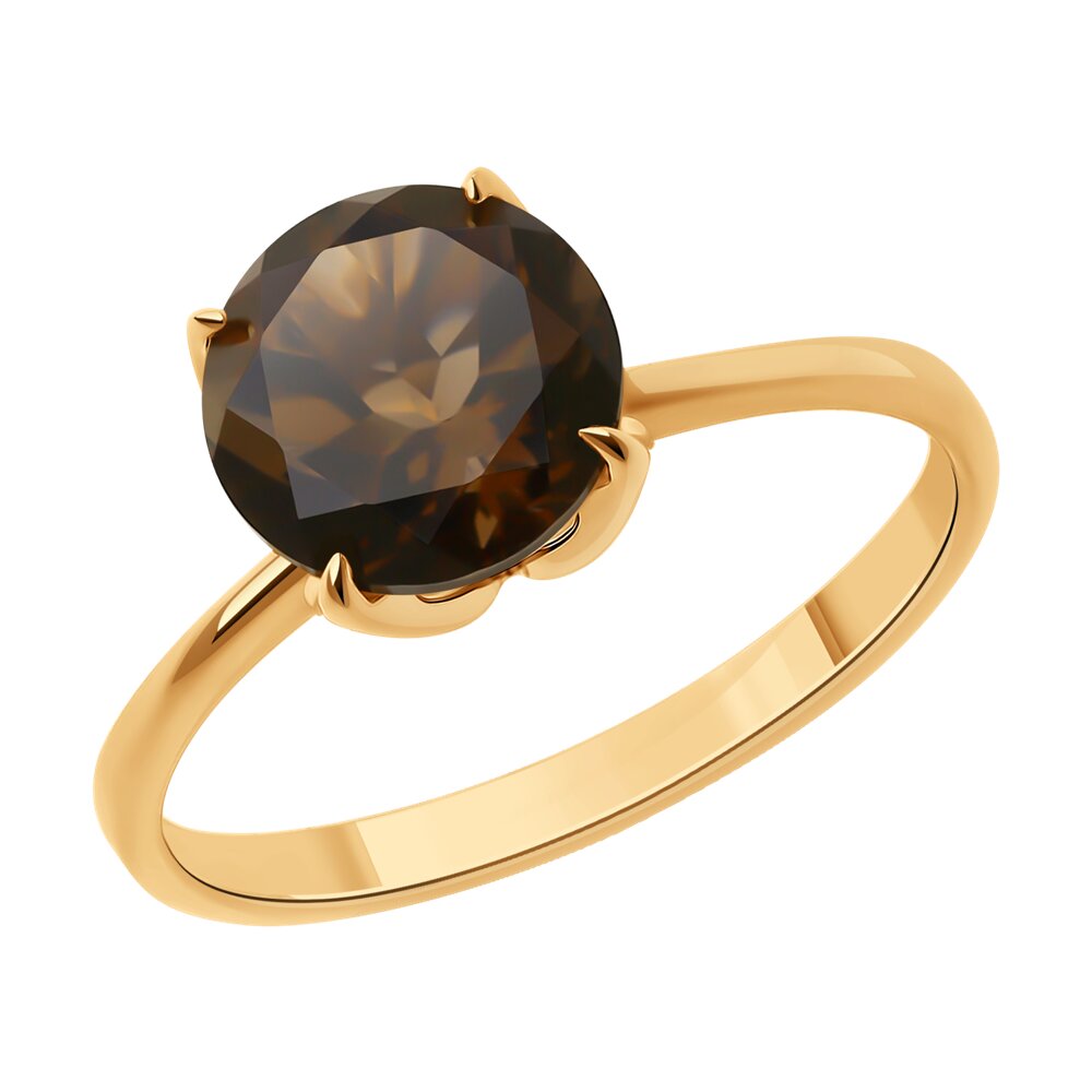 

Кольцо из золота р. 19 Diamant 51-310-02058-5, эмаль\раухтопаз, 51-310-02058-5