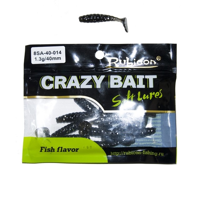 

Силиконовая приманка Rubicon Crazy Bait 40 мм, 014, 12 шт., Черный, Crazy Bait