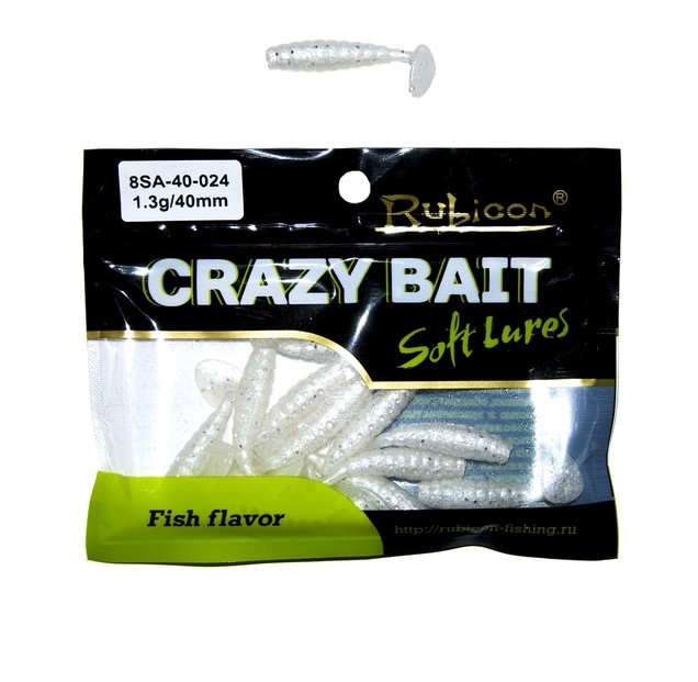 

Силиконовая приманка Rubicon Crazy Bait 40 мм, 024, 12 шт., Серебристый, Crazy Bait