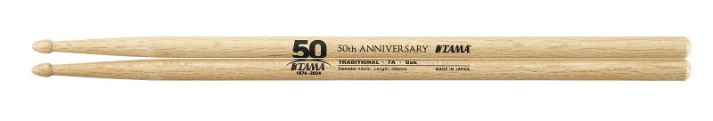 TAMA 7A-50TH 50TH LIMITED DRUMSTICKS, барабанные палочки из дуба с деревянным наконечником