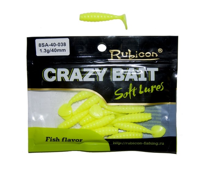 

Силиконовая приманка Rubicon Crazy Bait SA 40 мм, 038, 12 шт., Желтый, Crazy Bait SA