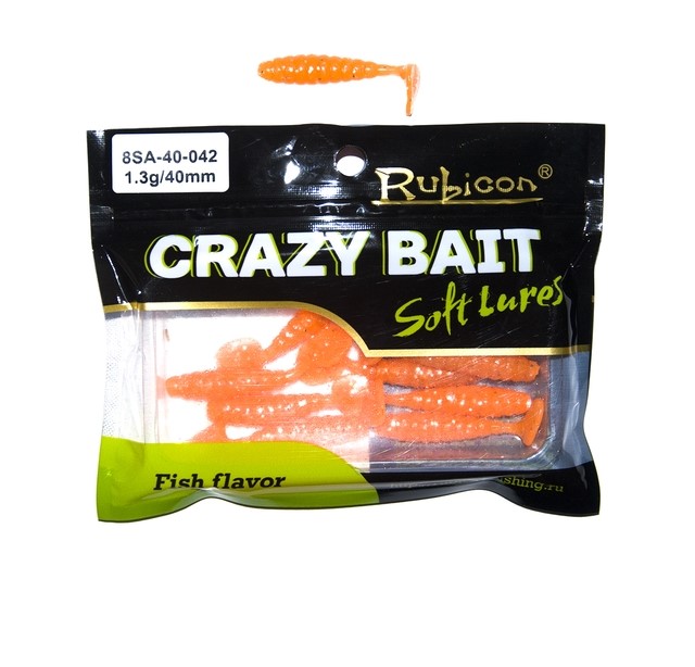 

Силиконовая приманка Rubicon Crazy Bait SA 40 мм, 042, 12 шт., Оранжевый, Crazy Bait SA