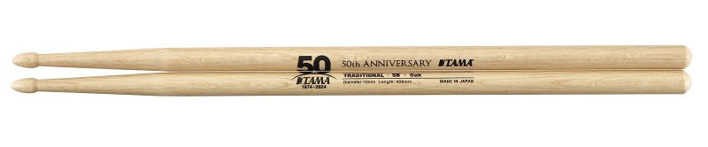 TAMA 5B-50TH 50TH LIMITED DRUMSTICKS, барабанные палочки из дуба с деревянным наконечником