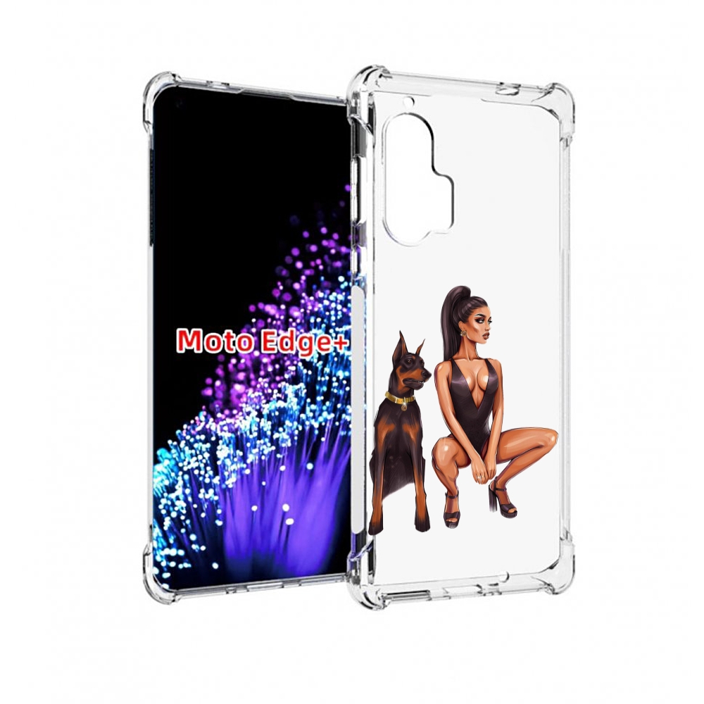 

Чехол MyPads Борзая-девушка для Motorola Edge+ Plus, Прозрачный, Tocco