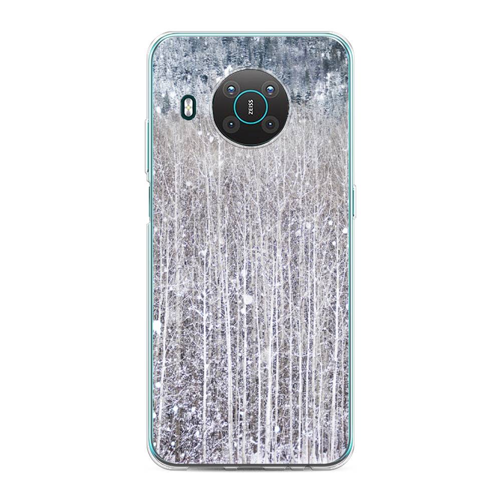 

Чехол на Nokia X20 "Снежный лес", Бежевый;серый;белый, 124750-5