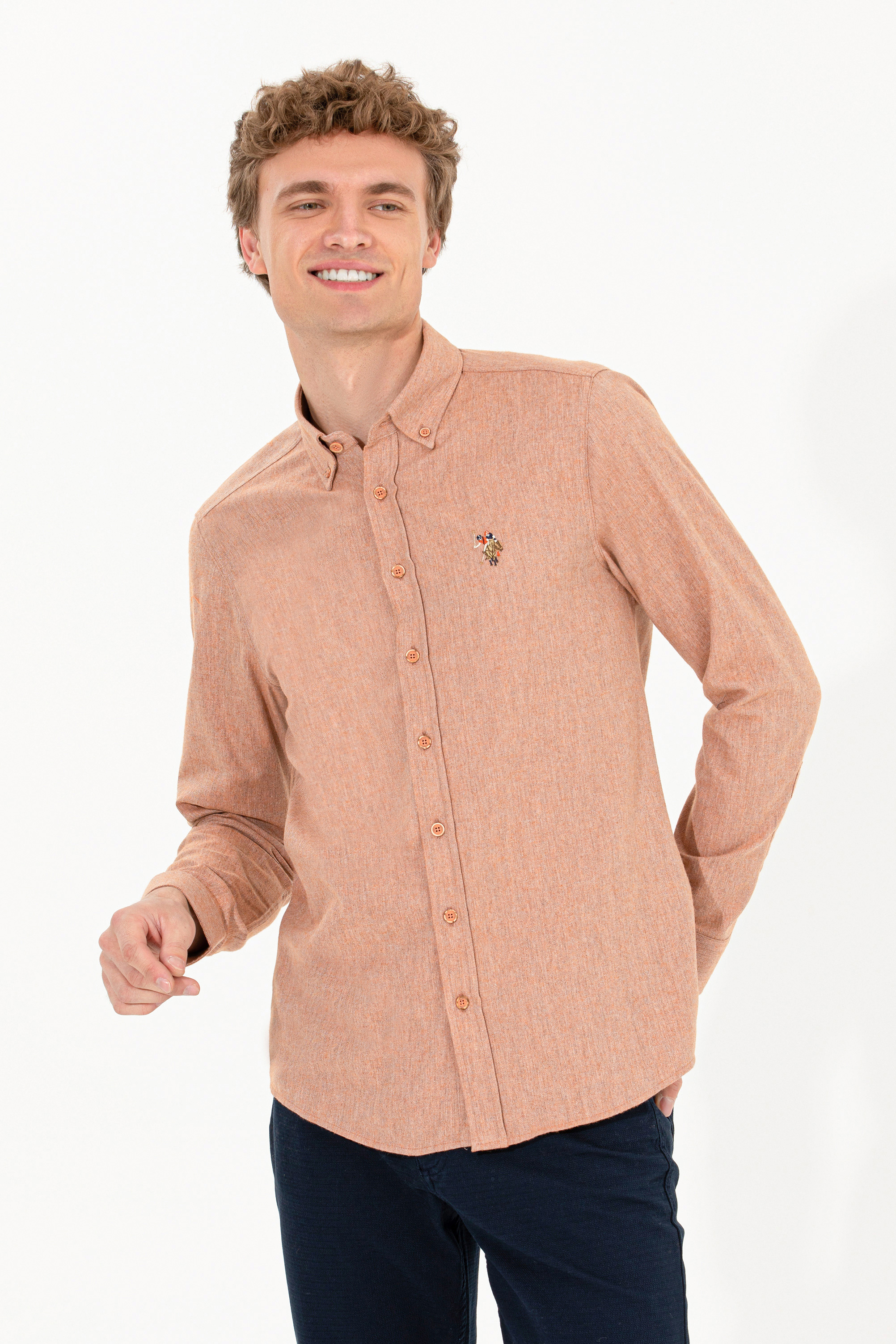 

Рубашка мужская U.S. POLO Assn. G081SZ0040AKIS022K оранжевая M, Оранжевый, G081SZ0040AKIS022K