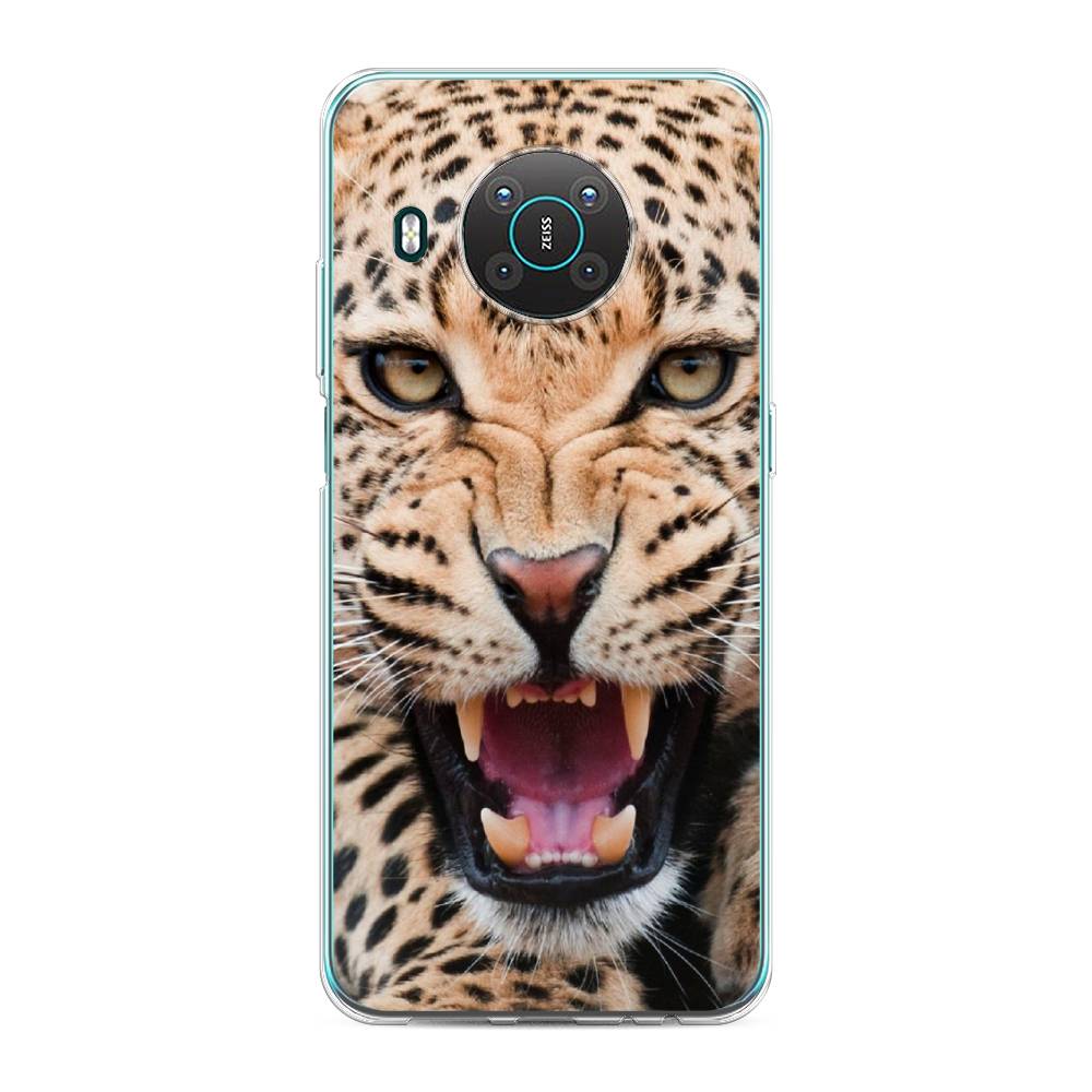 

Чехол на Nokia X20 "Леопард 3d", Бежевый;черный, 124750-6