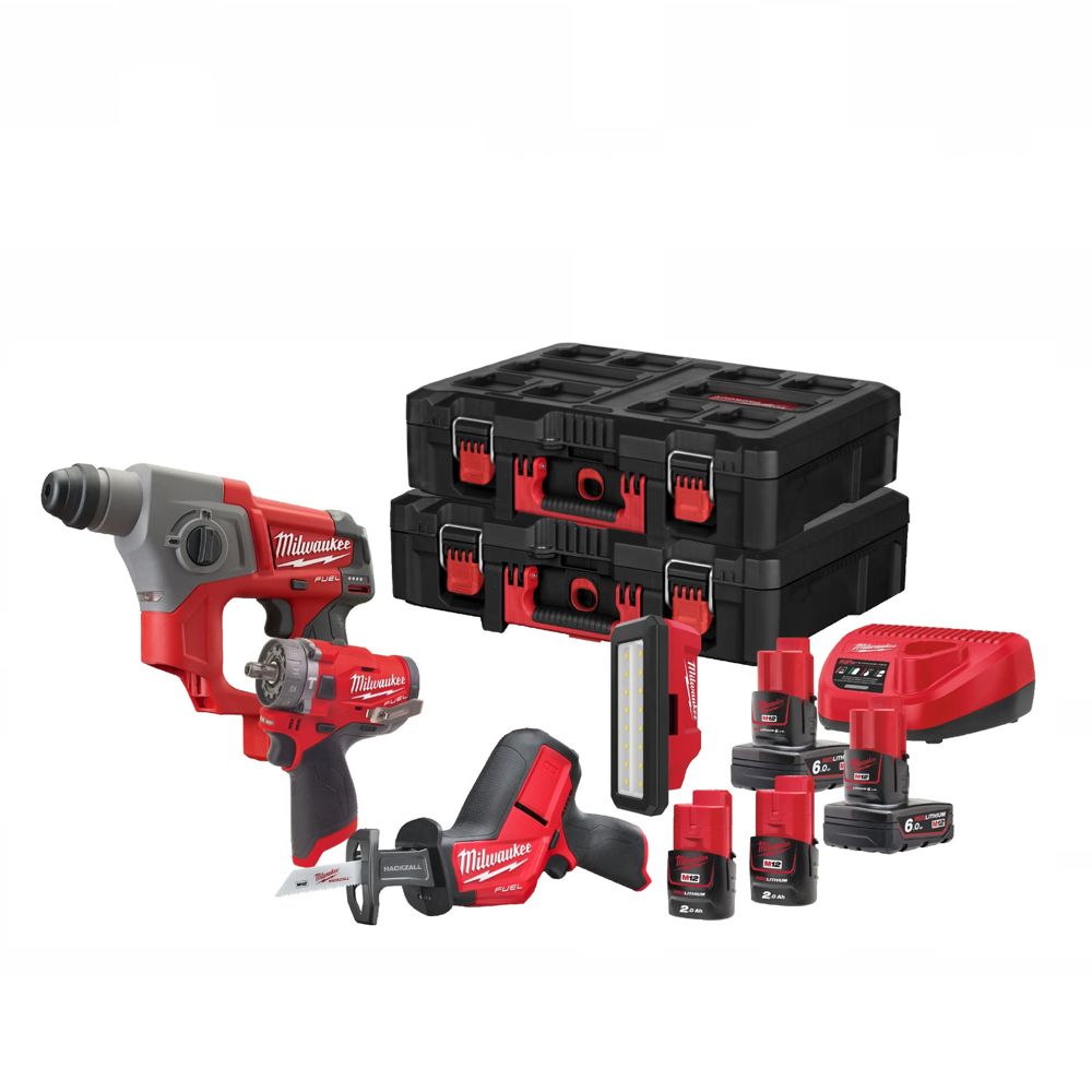 Набор электроинструмента Milwaukee M12 FPP4C-624P 4933492515 ак перфоратор milwaukee m12 ch 0 fuel без акб и зу 4933441947