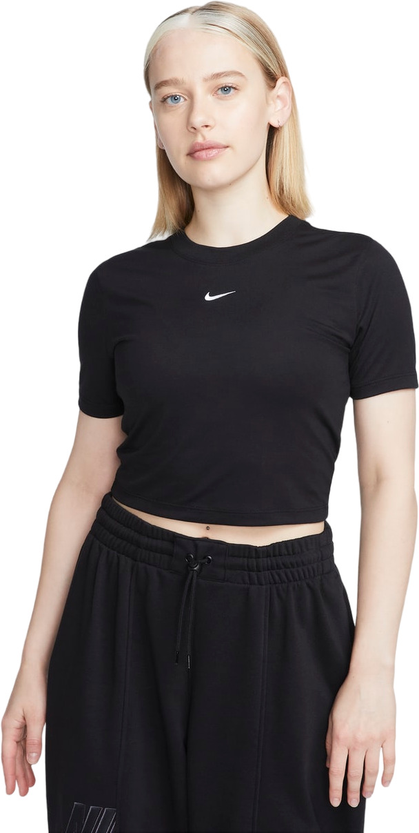 

Футболка женская Nike W NSW TEE ESSNTL SLIM CRP LBR черная XS, Черный, W NSW TEE ESSNTL SLIM CRP LBR