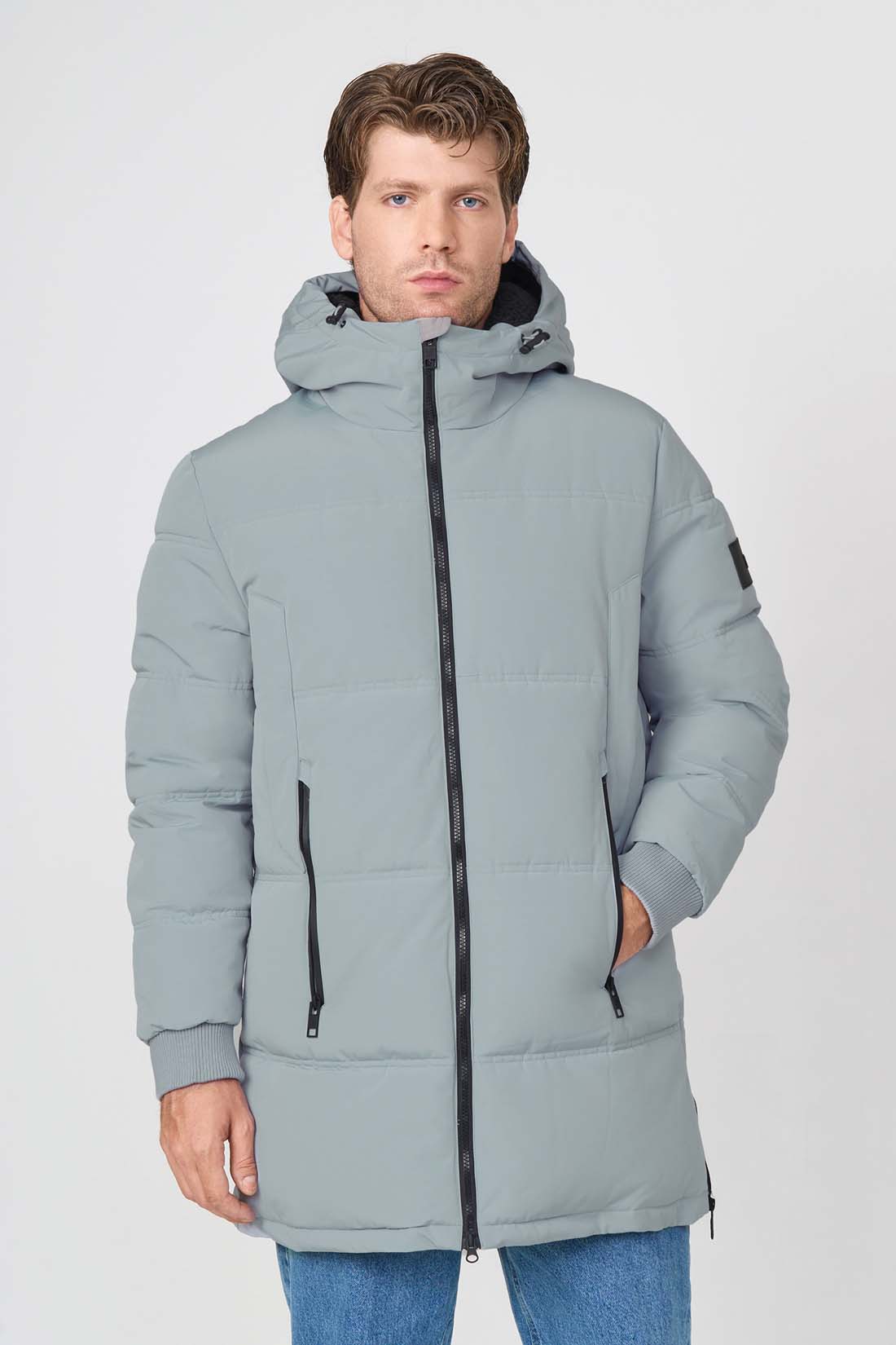 

Зимняя куртка мужская Baon B5423513 серая 3XL, Серый, B5423513