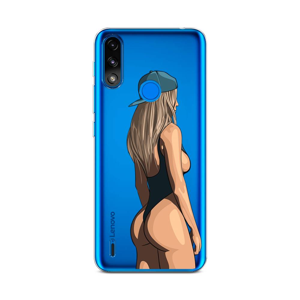 

Чехол на Lenovo K13/Motorola Moto E7 Power "Девушка в черном купальнике", Зеленый;бежевый;черный, 113050-6
