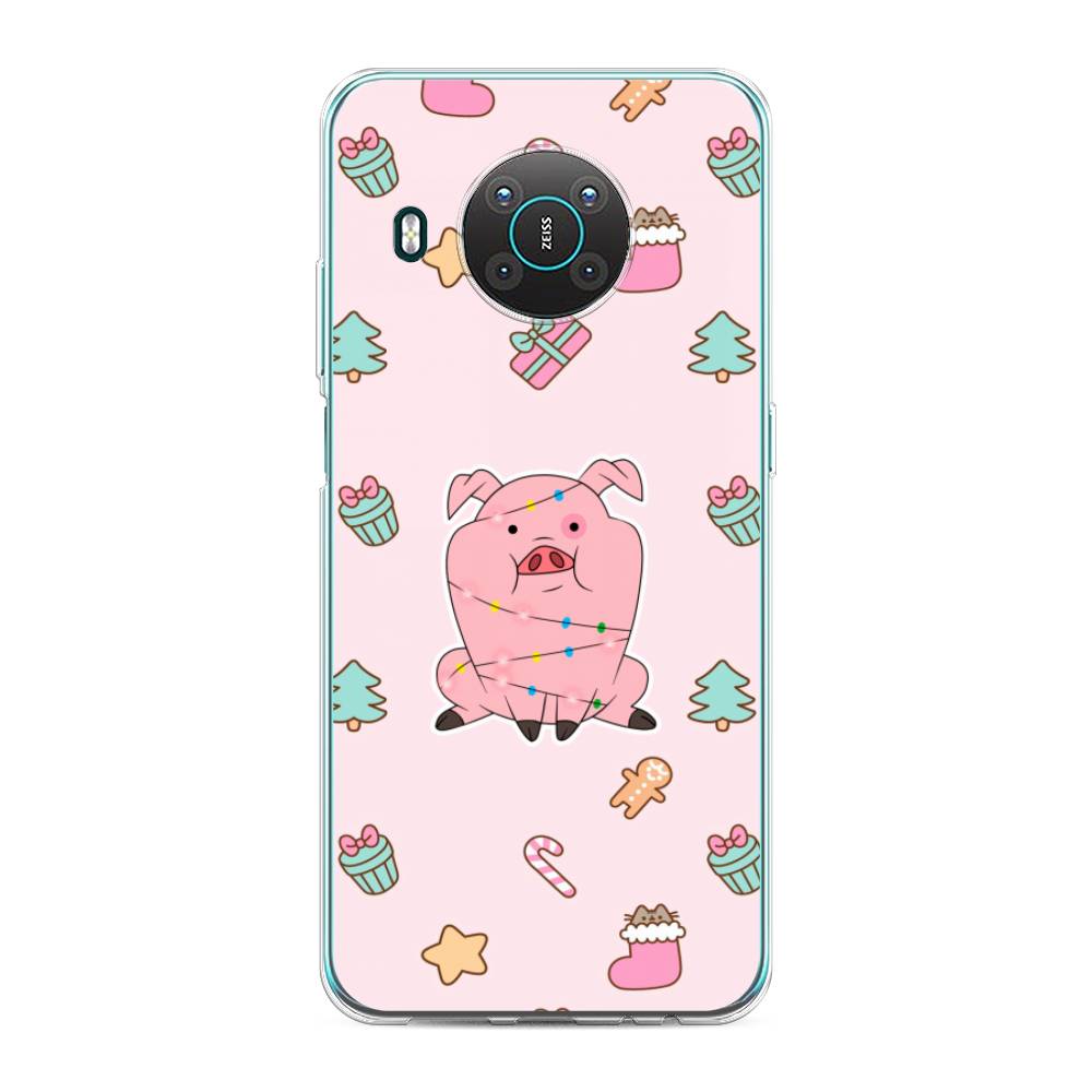

Чехол на Nokia X20 "Розовая свинка", Розовый;зеленый, 124750-5