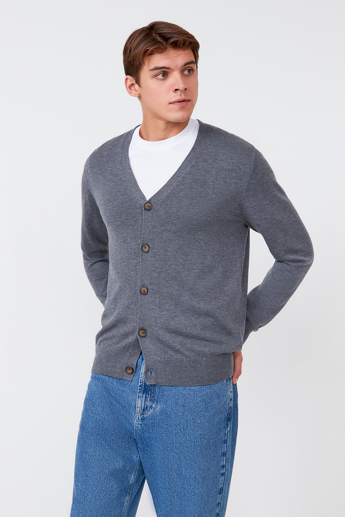 

Кардиган мужской Baon B6423701 серый M, B6423701