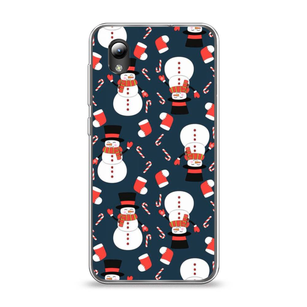 

Чехол на ZTE Blade A3 2019/L8/ZTE Blade A31 lite "Синие снеговики", Синий;белый;красный, 132850-5