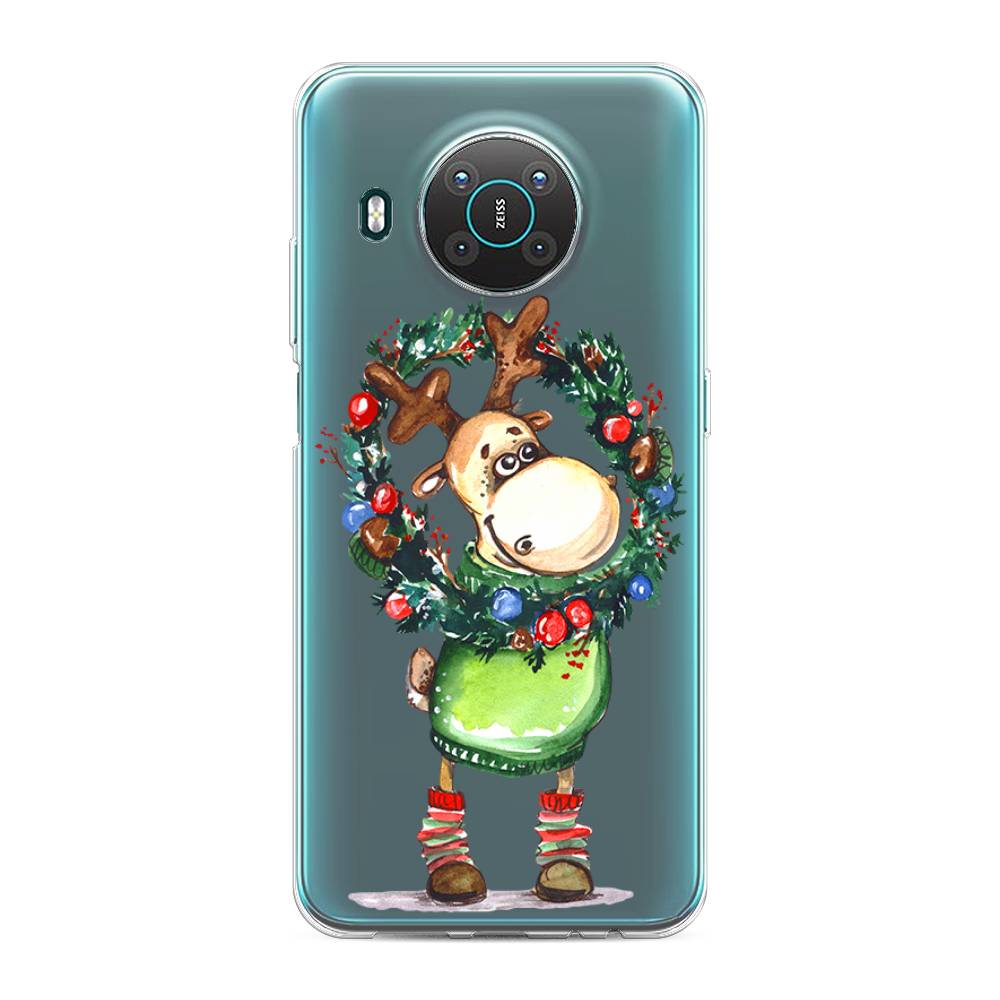 

Чехол на Nokia X20 "Олень с новогодним венком", 124750-4
