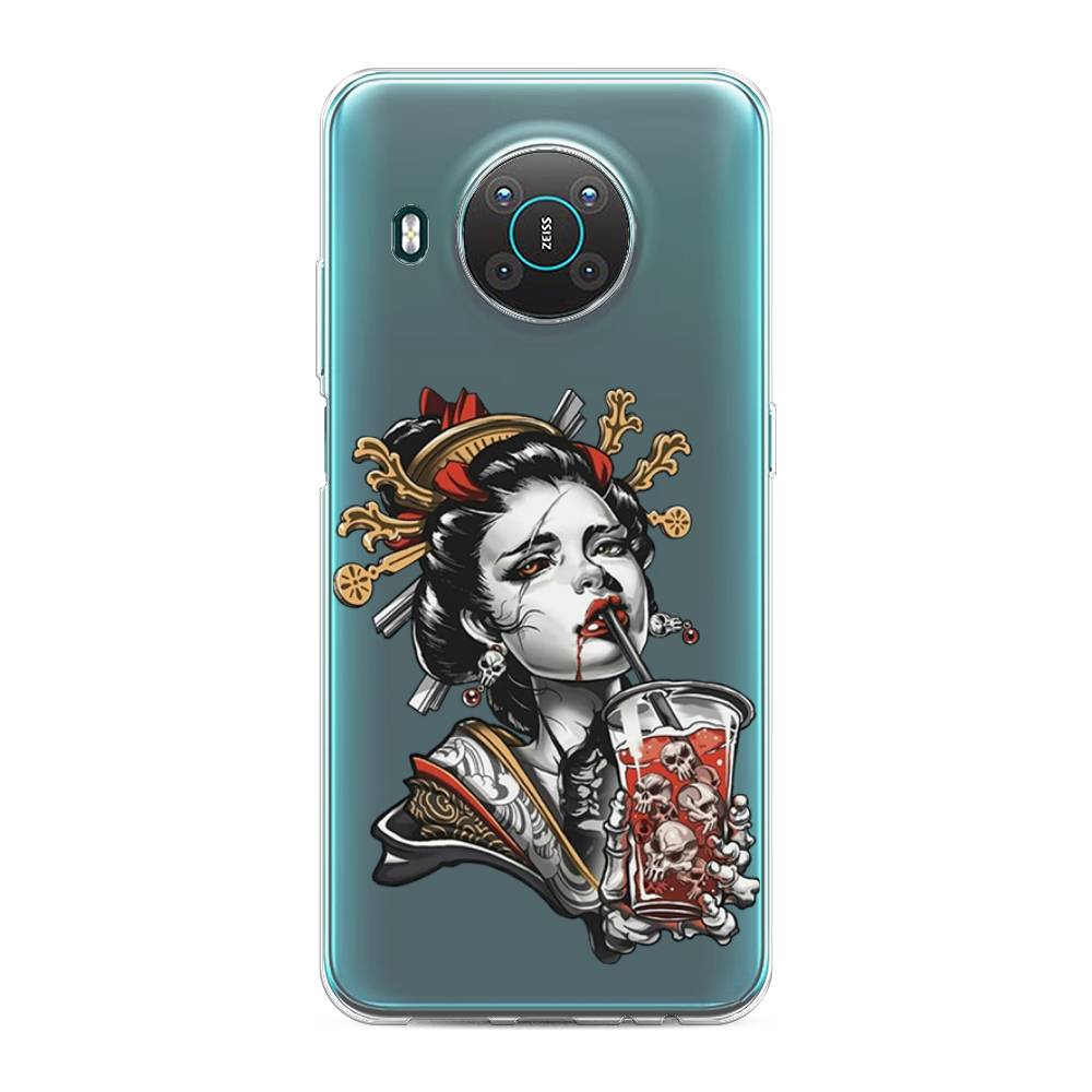 

Чехол на Nokia X20 "Опасная гейша", Красный;черный;серый, 124750-4