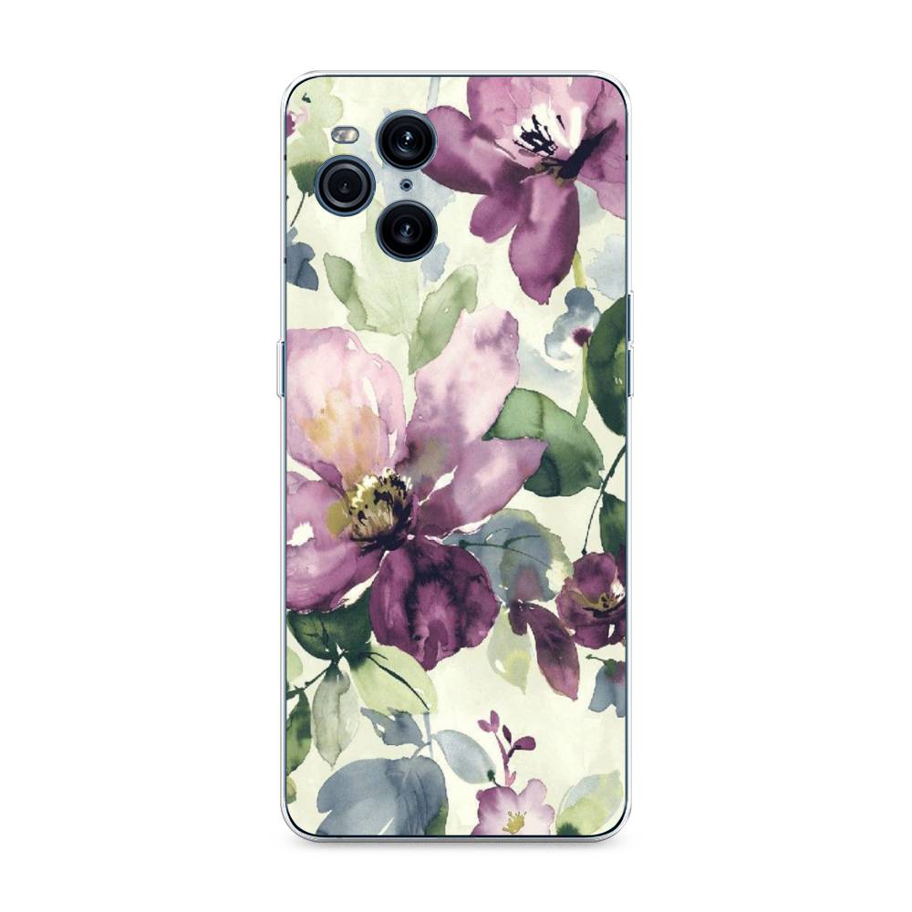 

Чехол Awog на Oppo Find X3 Pro "Сиреневые цветы-акварель", Разноцветный, 255750-10