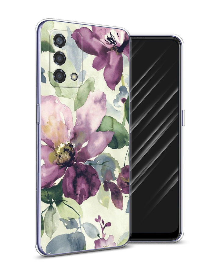 

Чехол Awog на Oppo Reno 6 Lite "Сиреневые цветы-акварель", Разноцветный, 259550-10