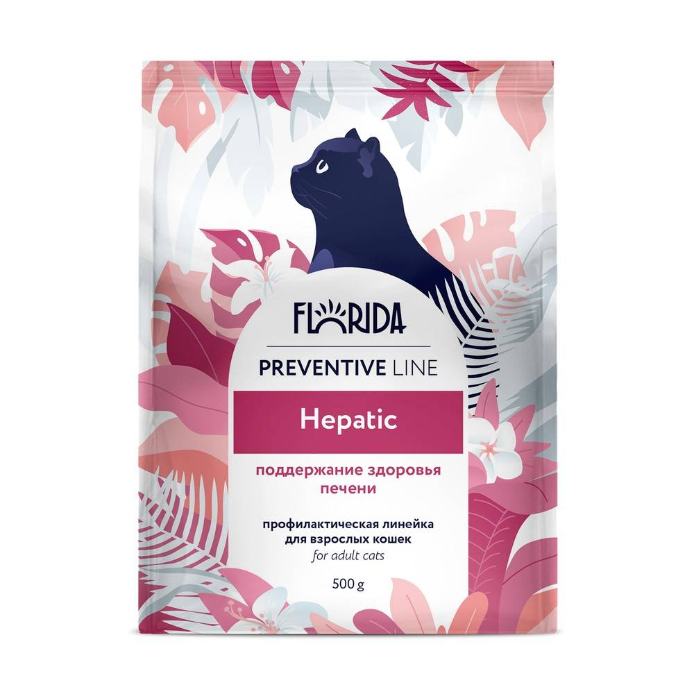 Сухой корм для кошек Florida Preventive Hepatic при заболеваниях печени, с курицей, 500 г