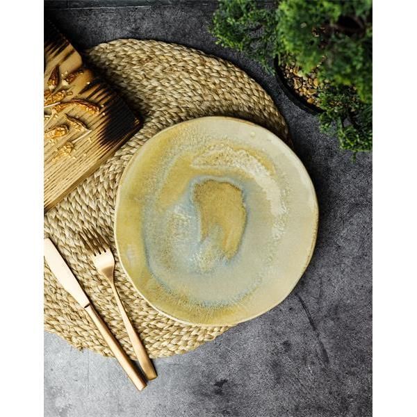 

Тарелка десертная Porland Stoneware Pearl 22 см., каменная керамика, Желтый