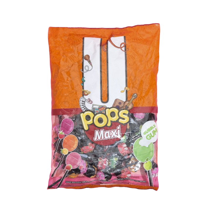 

Леденец на палочке U POPS макси с жевательной резинкой, 16 г х 48 шт в пакете