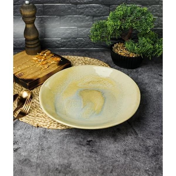 

Тарелка глубокая Porland Stoneware Pearl 28 см., каменная керамика, Желтый