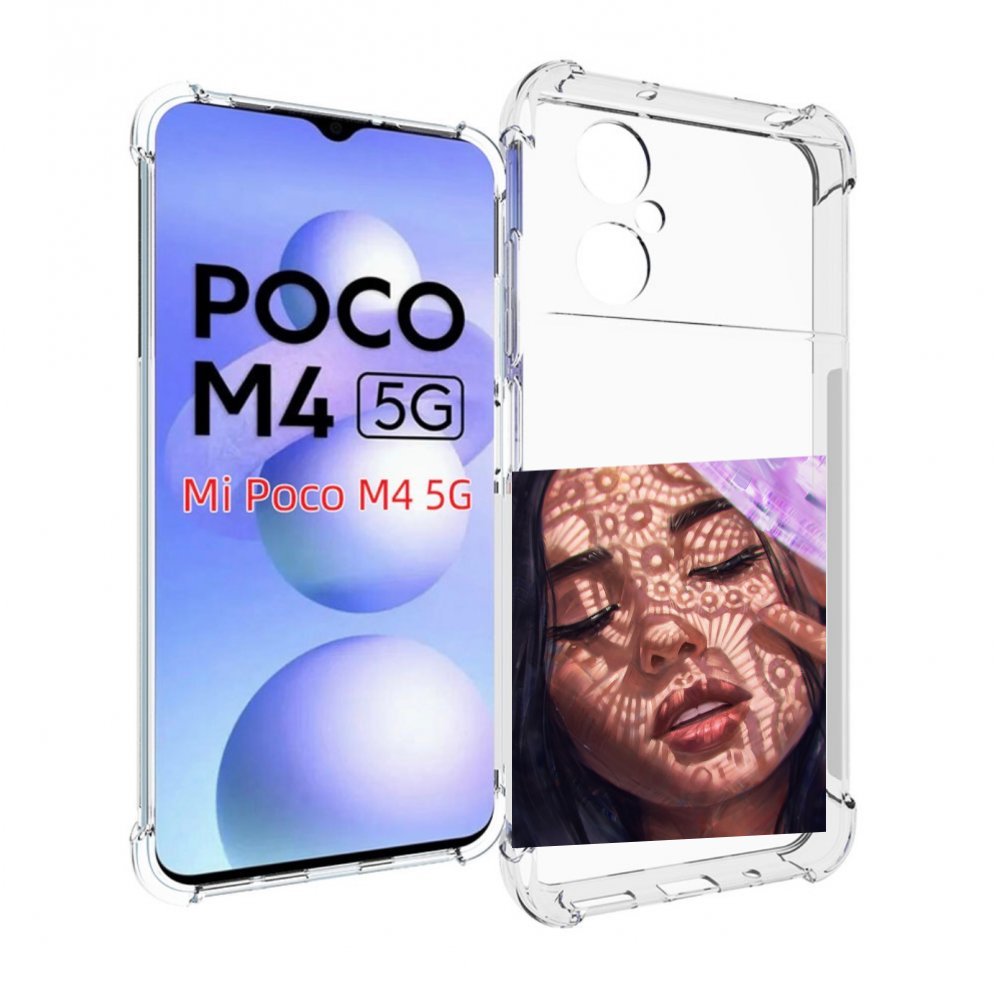 

Чехол MyPads девушка-под-кружевами женский для Xiaomi Poco M4 5G, Прозрачный, Tocco