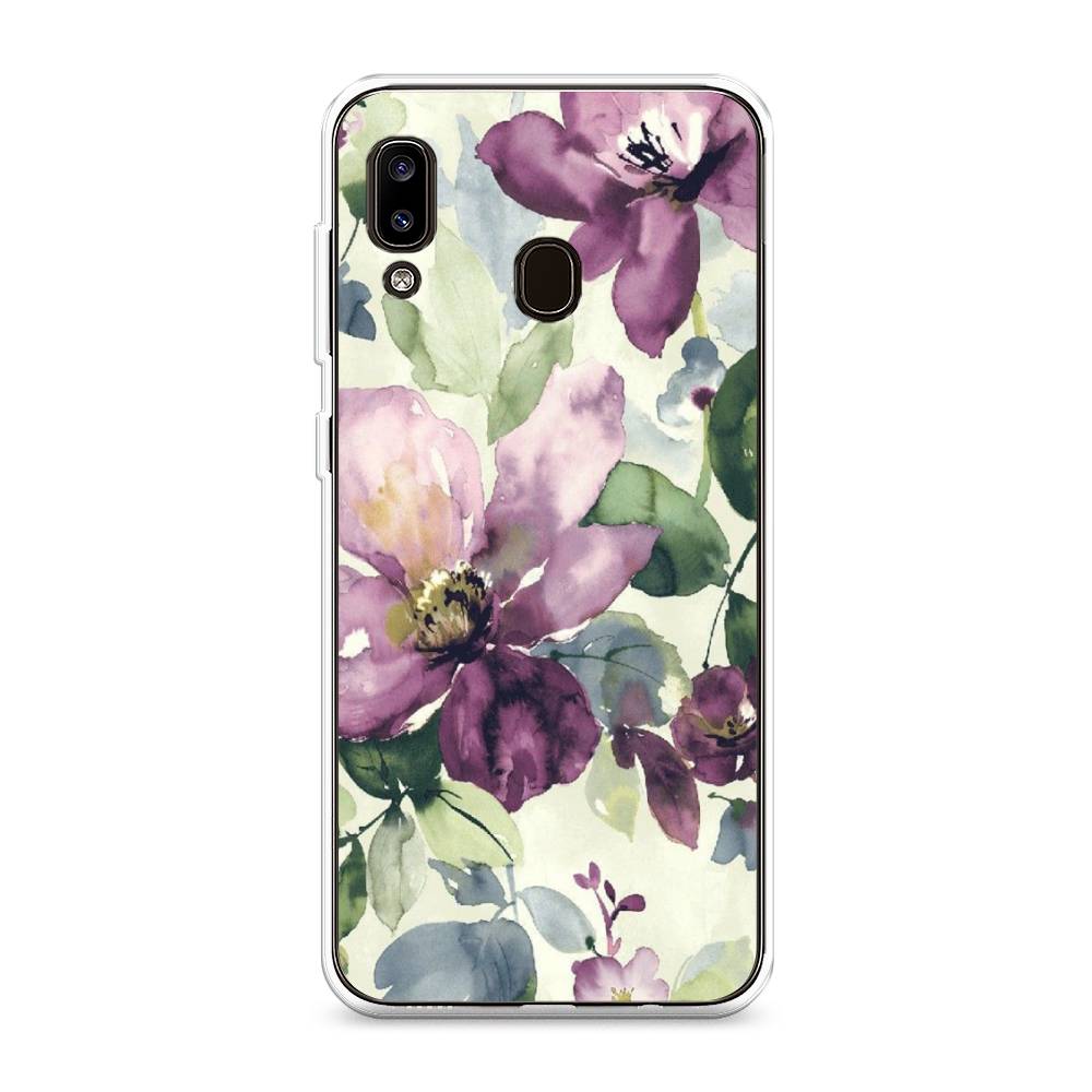 

Чехол Awog на Samsung Galaxy A20/A30 "Сиреневые цветы-акварель", Разноцветный, 27650-10