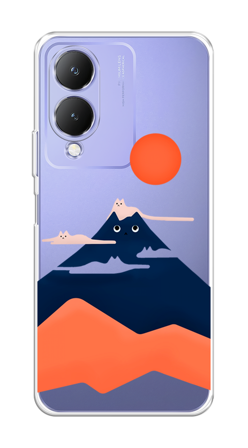 

Чехол на Vivo Y17s "Кот-гора", Черный;оранжевый, 269850-1