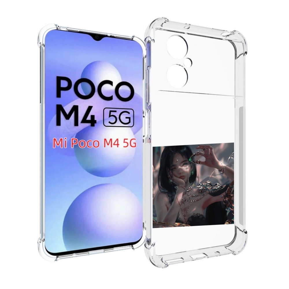 

Чехол MyPads девушка-с-алмазом для Xiaomi Poco M4 5G, Прозрачный, Tocco