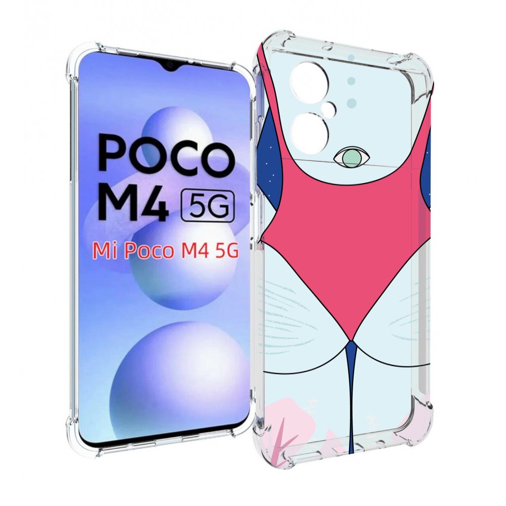 

Чехол MyPads девушка-с-глазом-на-спине для Xiaomi Poco M4 5G, Прозрачный, Tocco