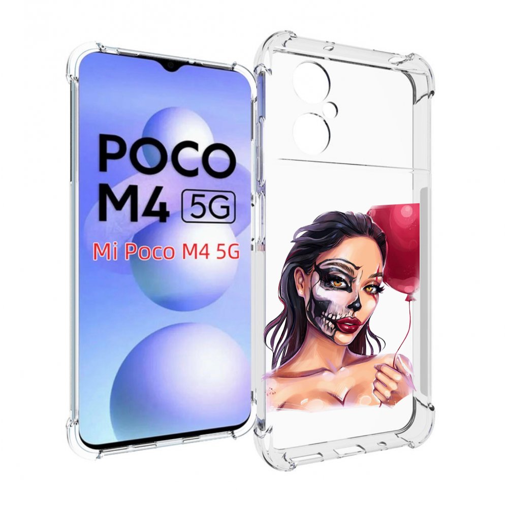 Чехол MyPads девушка-с-гримом женский для Xiaomi Poco M4 5G