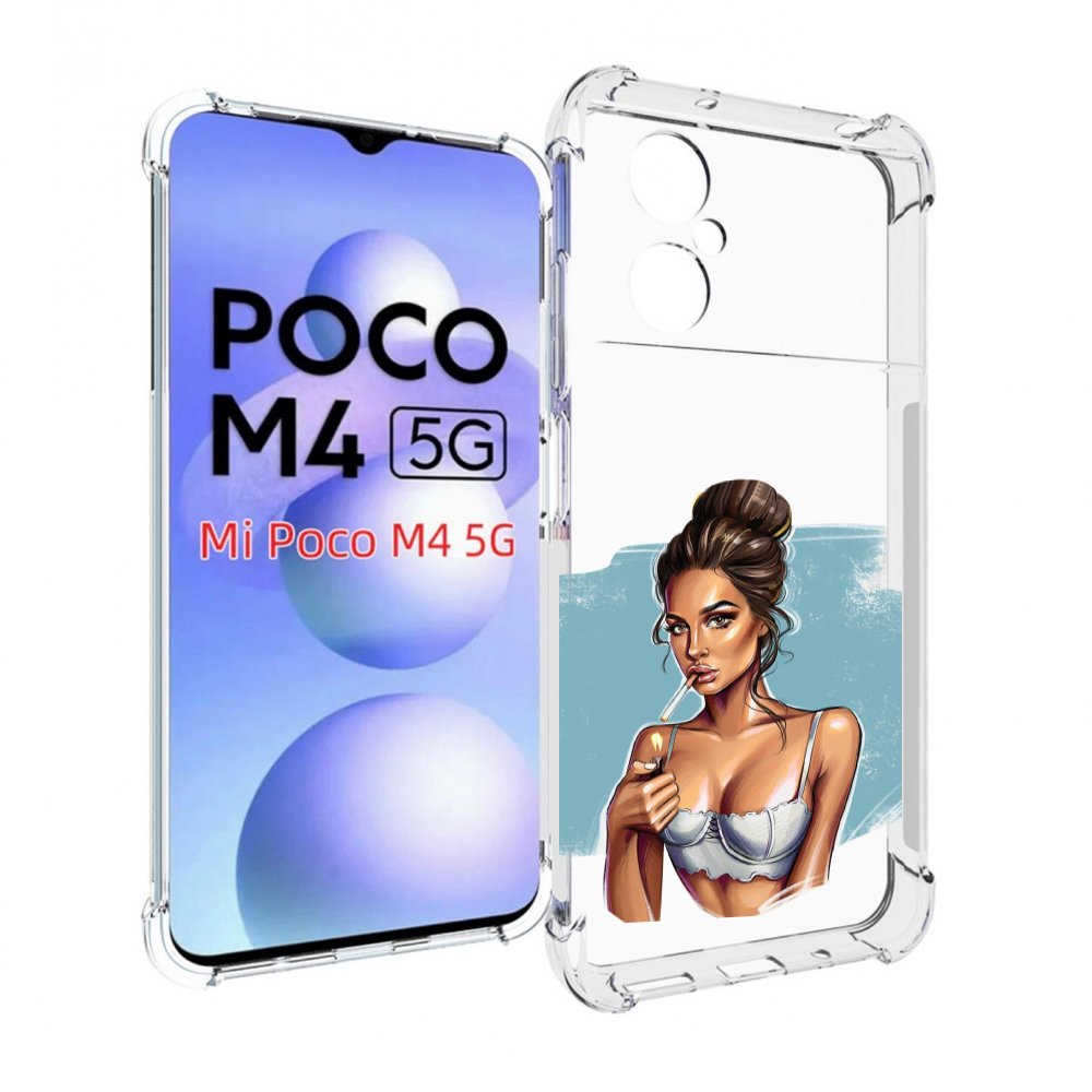 

Чехол MyPads девушка-с-зажигалкой для Xiaomi Poco M4 5G, Прозрачный, Tocco