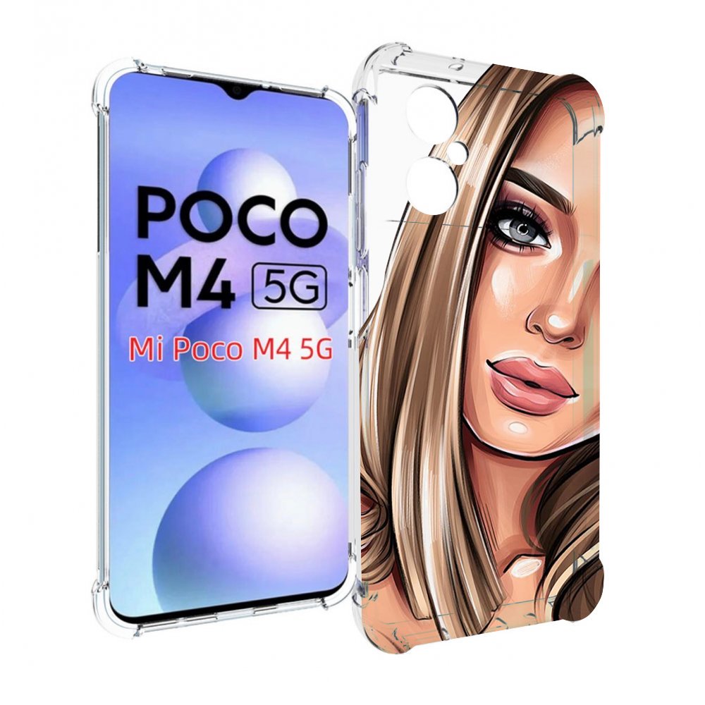 

Чехол MyPads девушка-с-каре женский для Xiaomi Poco M4 5G, Прозрачный, Tocco