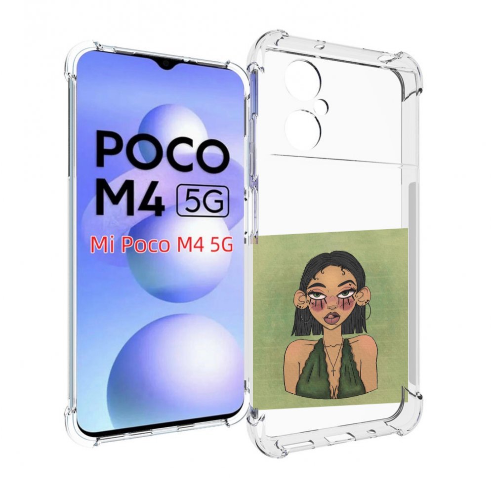 

Чехол MyPads девушка-с-каре-и-тату для Xiaomi Poco M4 5G, Прозрачный, Tocco