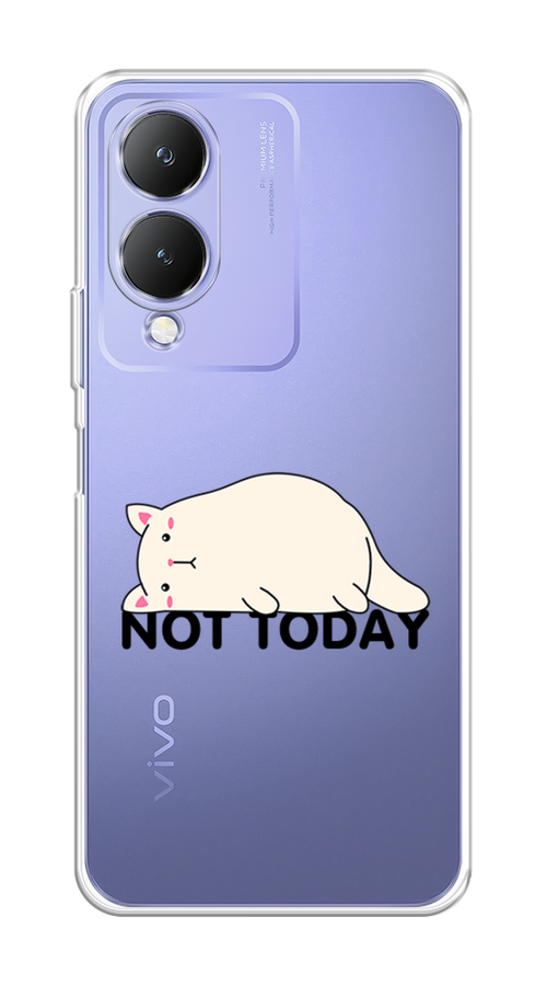 

Чехол на Vivo Y17s "Cat not today", Белый;розовый;черный, 269850-1