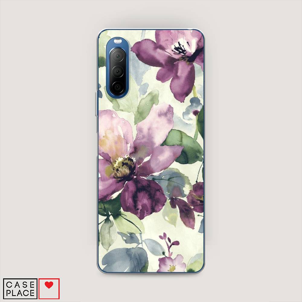 

Чехол Awog на Sony Xperia 10 II "Сиреневые цветы-акварель", Разноцветный, 54650-10