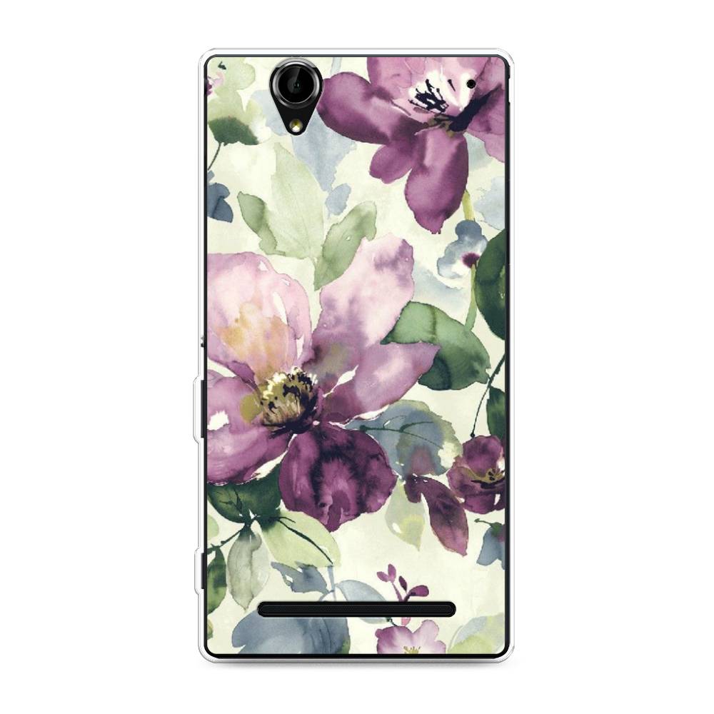 

Чехол Awog на Sony Xperia T2 Ultra "Сиреневые цветы-акварель", Разноцветный, 50950-10