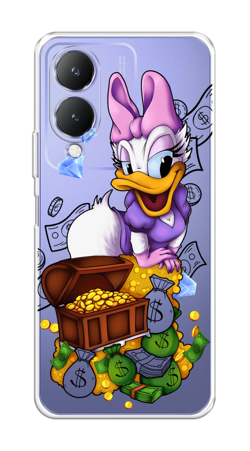 

Чехол на Vivo Y17s "Rich Daisy Duck", Коричневый;белый;фиолетовый, 269850-1